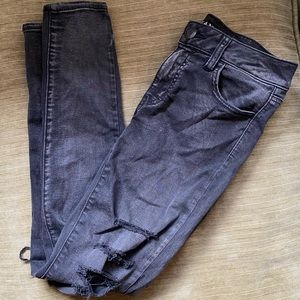 Black ripped American Eagle jeggings